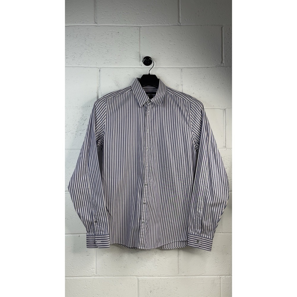 Gucci Shirt Slim Mens 41 /16  Pinstripe Long Sleeve Button Cotton Made In Italy